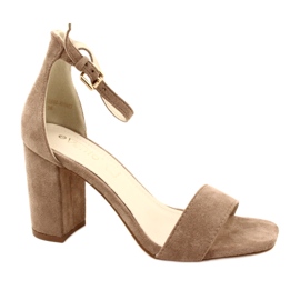 Evento Bézs magassarkú szandál 23SD35-5560