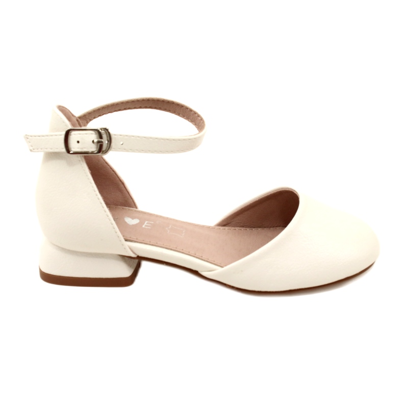 Evento White Ballet Flats, MISSE Communion szandálok fehér