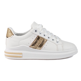 Shelovet női tornacipő magas platformon, fehér