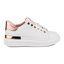 Női Shelovet fehér tornacipő arany betéttel