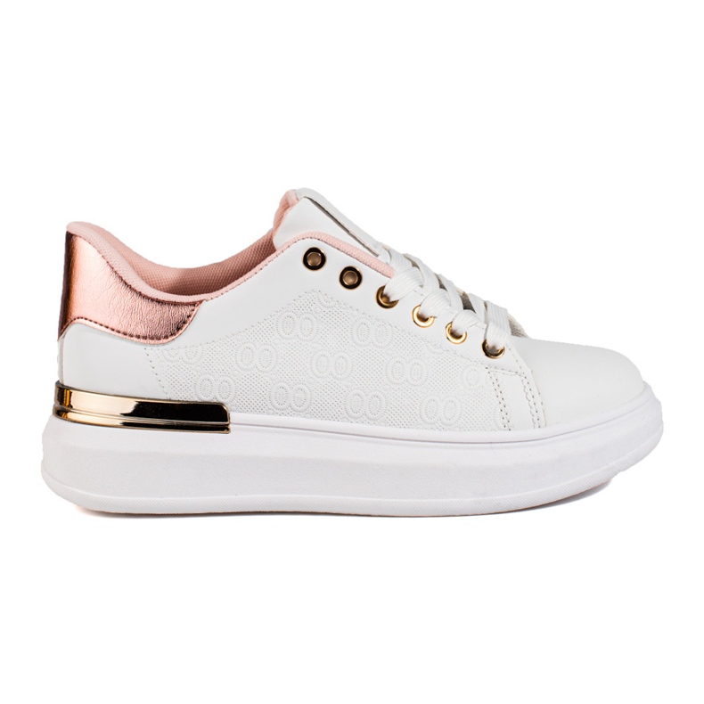 Női Shelovet fehér tornacipő arany betéttel