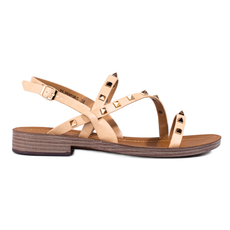 W. Potocki Fekete római szandál Potocki szegecsekkel