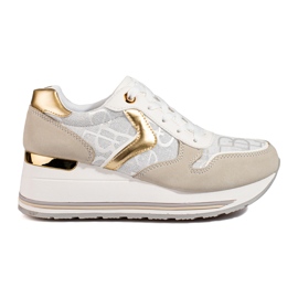 Shelovet női ék alakú tornacipő bézs