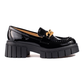 Shelovet fekete lakkozott platformcipő Shelovet fekete lakkozott platformcipő