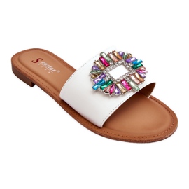 PE1 Divatos női szandál fehér Halsey díszítéssel PE1 Divatos női szandál fehér Halsey díszítéssel