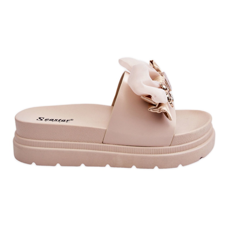 PE1 Papucs masnival és dekoratív Teddy bézs Suzy-val