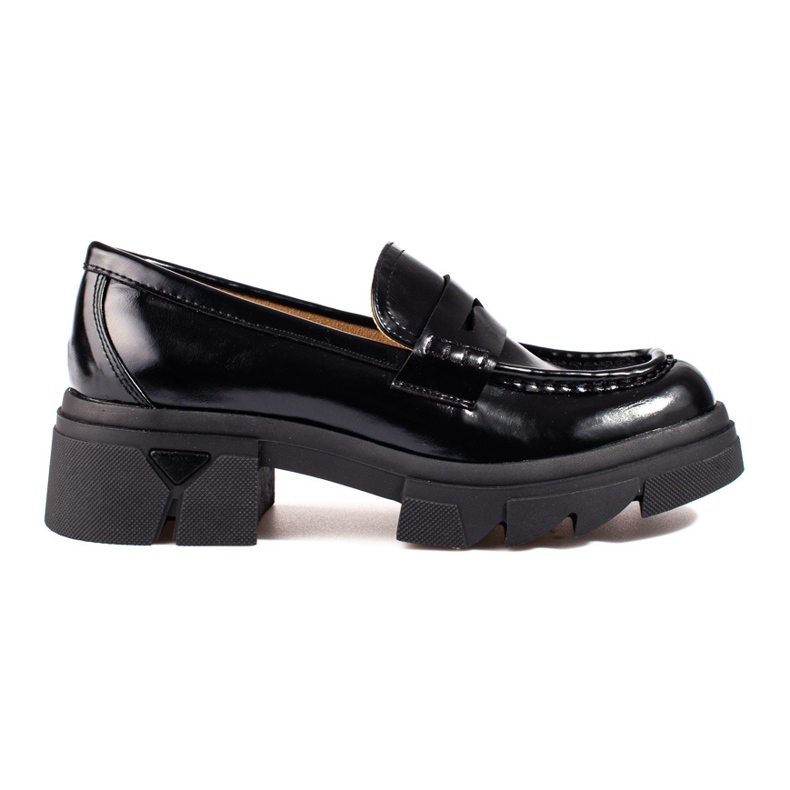 Fekete klasszikus Shelovet platform mokaszinok