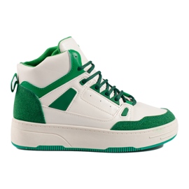 Shelovet fehér és zöld magas tornacipő