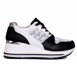 Fekete-fehér Shelovet női wedge tornacipő