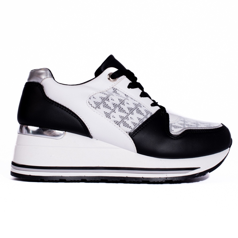 Fekete-fehér Shelovet női wedge tornacipő