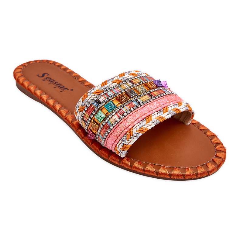 Női Bellisa narancssárga díszítésű papucs