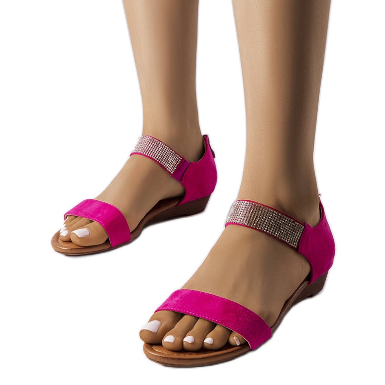 Rózsaszín, strasszokkal díszített szandál a Dufresne-től