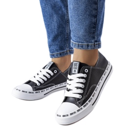 Fekete áttört tornacipő Big Star FF274023