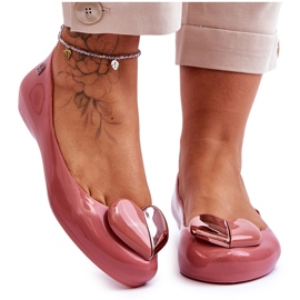 ZAXY női balerina szívvel LL285028 rózsaszín