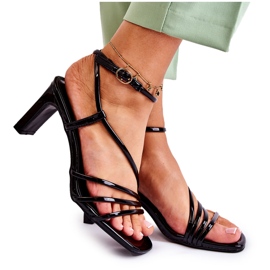 Női festett fekete szandál fekete