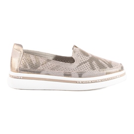 Shelovet bőr arany áttört cipő aranysárga