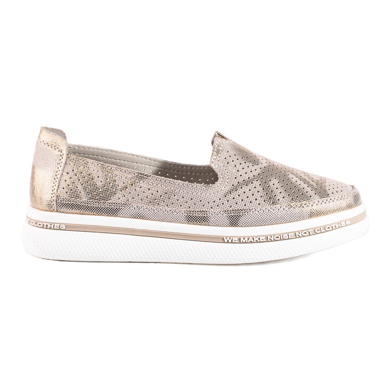 Shelovet bőr arany áttört cipő aranysárga