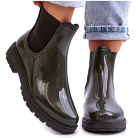 BM Női Slip On Galoshes Chelsea Boots Sötétzöld Larone BM Női Slip On Galoshes Chelsea Boots Sötétzöld Larone