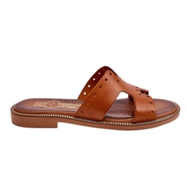 Lemar Női szandál dekoratív kivágással Barna Emily