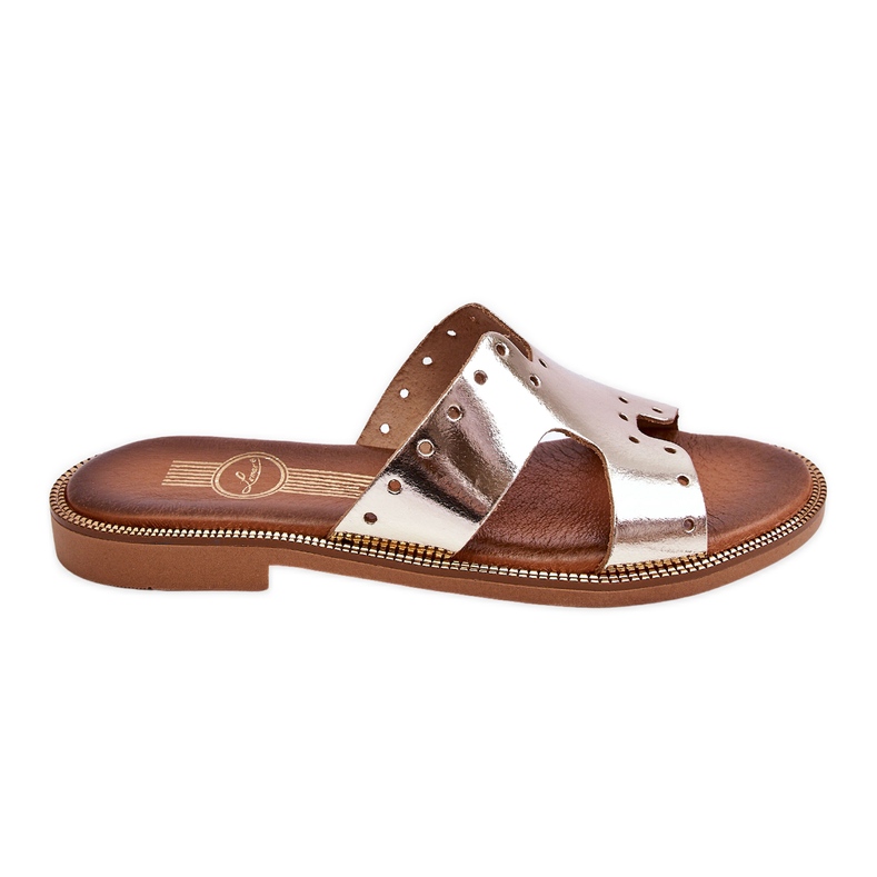 Lemar Női papucs dekoratív kivágásokkal Golden Emily aranysárga