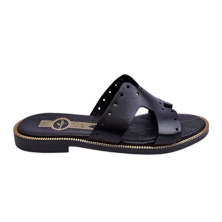 Lemar Női papucs dekoratív kivágásokkal Fekete Emily