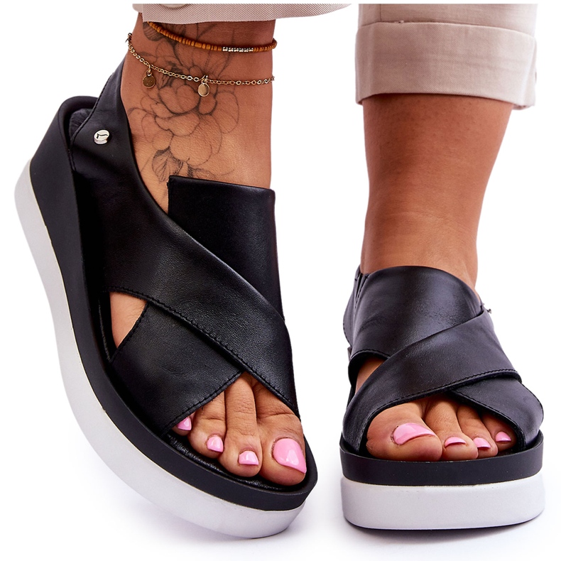 Lemar Fekete Morgan bőr ékszandál