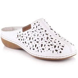 Áttört papucs Rieker W 65996-80 fehér