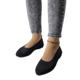 Fekete szövet balerinák a Drouintól