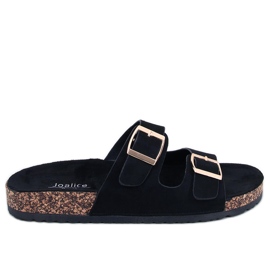 BM Byrd Black parafa papucs fekete