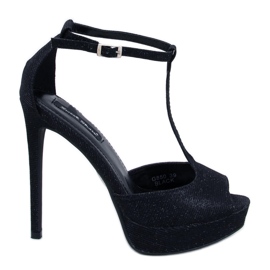 BM Mardy Black nyitott orrú platformpumpák fekete