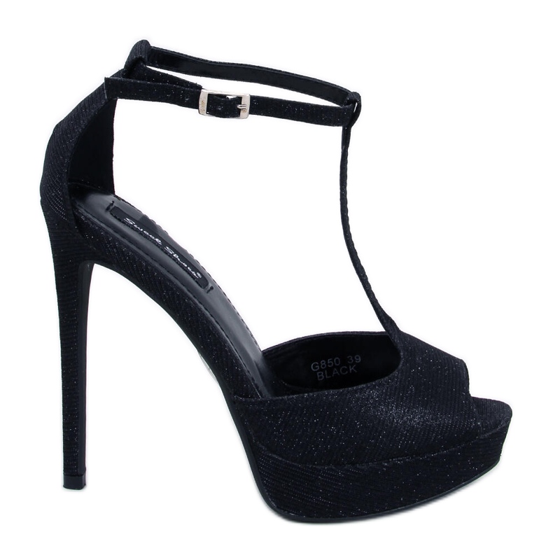 BM Mardy Black nyitott orrú platformpumpák fekete