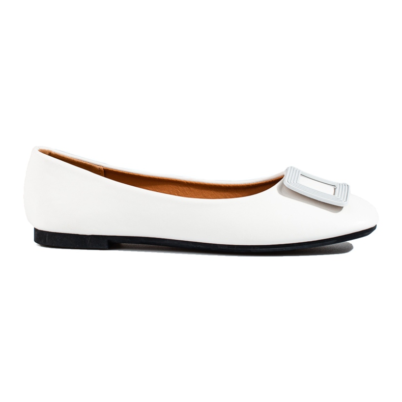 Női fehér balerinák Shelovet díszítéssel