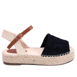 Boho Ingram fekete espadrill szandál