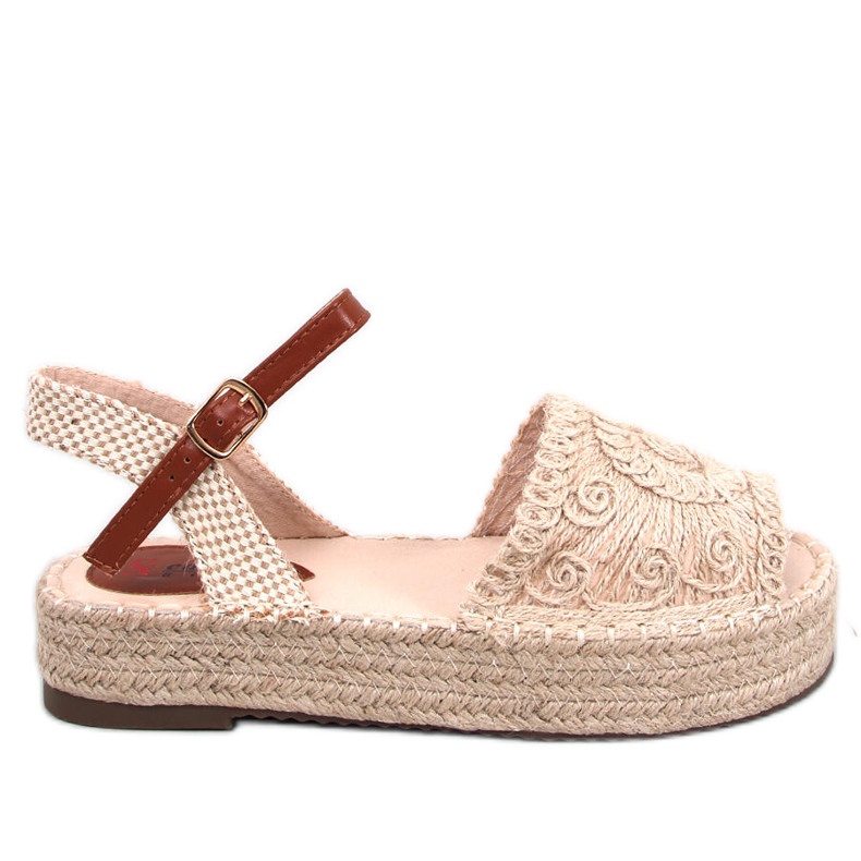 Boho Ingram Beige espadrill szandál bézs