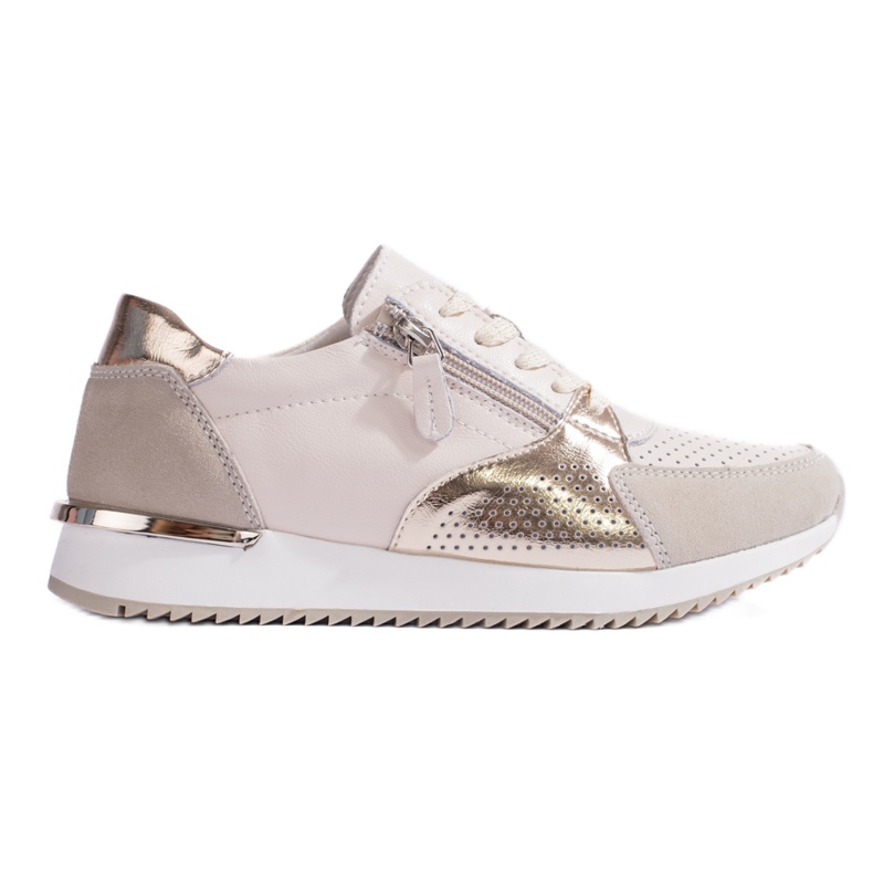 Shelvt női bőr sportcipő, bézs