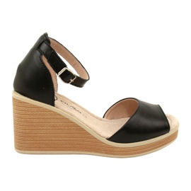 Filippo DS4507 BK bőr ékszandál fekete