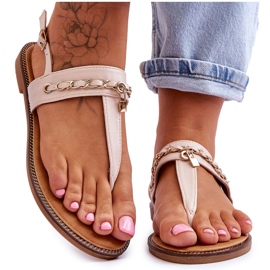 PG1 Női szandál lánccal bézs Jessica