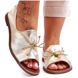 Női bőr balerinas Zazoo 2660/007 arany aranysárga