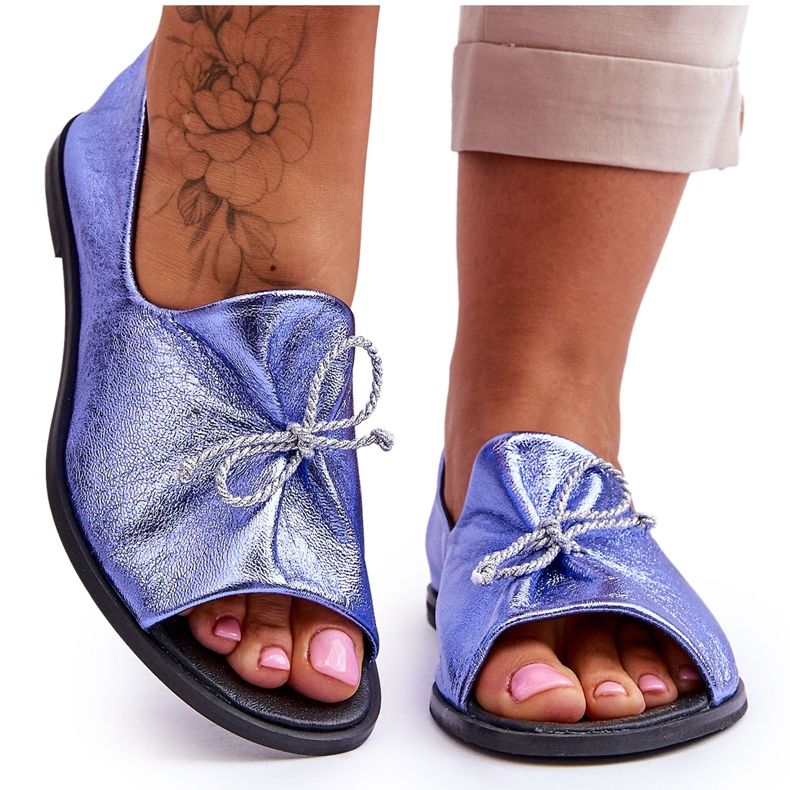 Női bőr balerinák Nicole 2660/066 kék