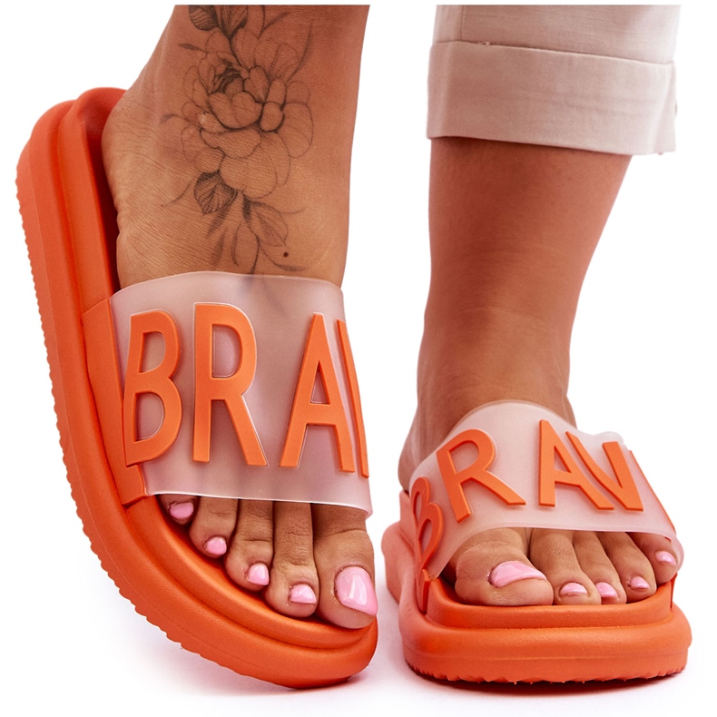 Vinceza Női narancssárga Brave Platform papucs