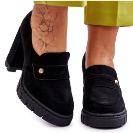 Vinceza Elegáns velúr magassarkú fekete Mintore