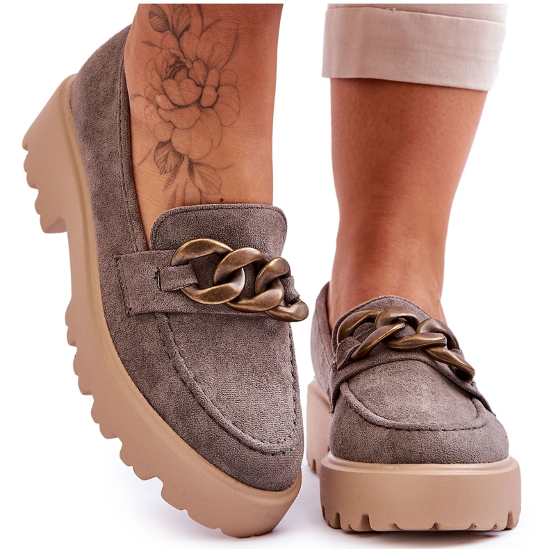 Női velúr cipők S.Barski HX52-222 szürke