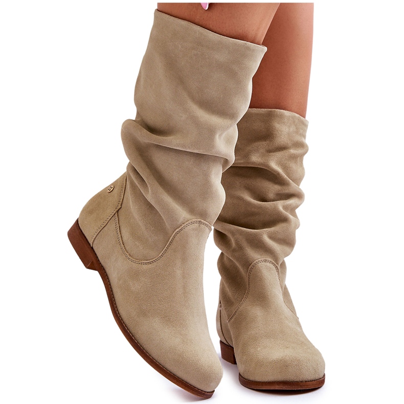 Női velúr csizma Maciejka 05057-09 Világos zöld