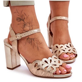 Áttört szandál Sergio Leone SK872 bézs-arany aranysárga Áttört szandál Sergio Leone SK872 bézs-arany aranysárga