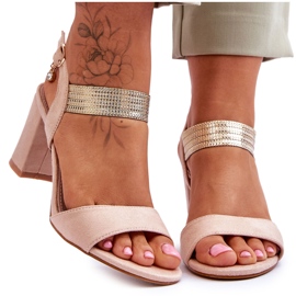 S.Barski Női szandál magas sarkú velúr bézs színű Enjoy S.Barski Női szandál magas sarkú velúr bézs színű Enjoy