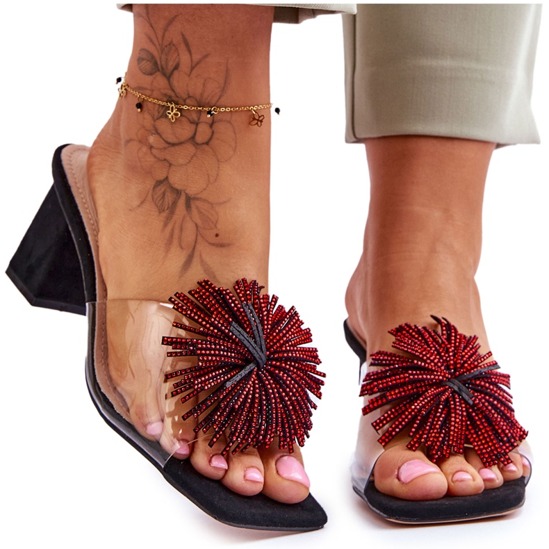 Divatos átlátszó magassarkú S.Barski KV-AP658-1 Fekete Divatos átlátszó magassarkú S.Barski KV-AP658-1 Fekete