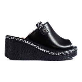 Női fekete Shelovet ékpapucs