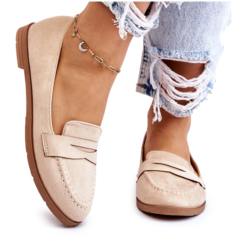 PS1 Kényelmes velúr női naplopók bézs Lucca