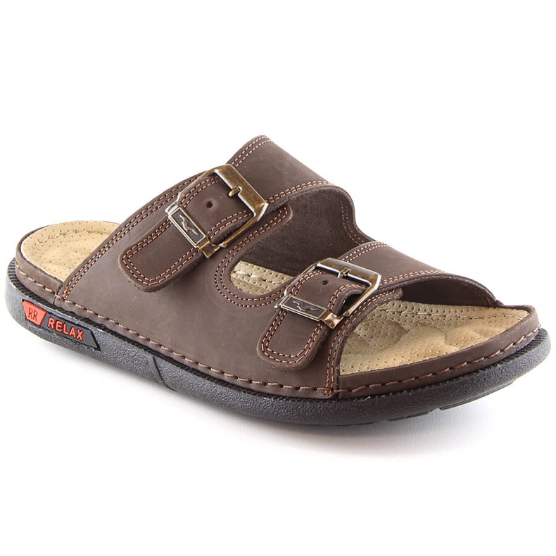 Bőr kényelmes férfi csúszdák csatokkal barna T.Sokolski Fs M01