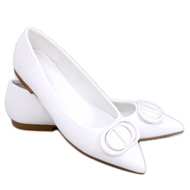 Falana fehér mandula lábujj balett lapos